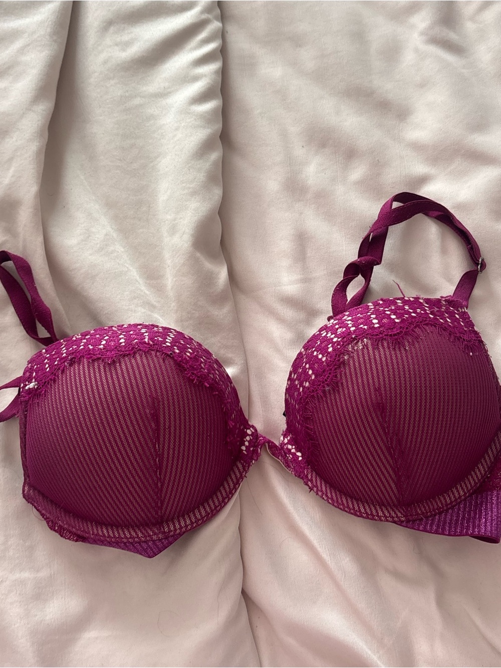 Plum Lace-Trim Push-Up Bra -Victoria secret